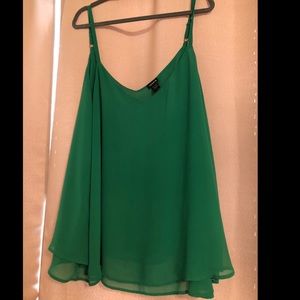 Kelly Green Double Layered Flowy Tank | Torrid Size 4